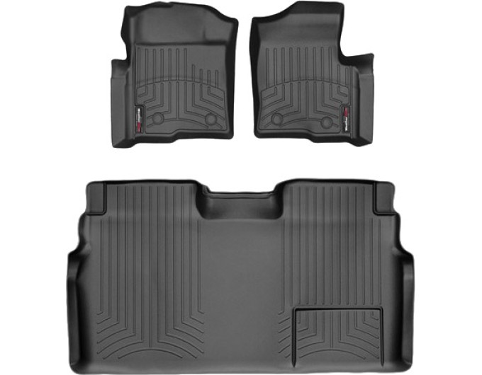 Коврики WeatherTech Black для Ford F-150 (mkXI)(double cab)(no 4x4 shifter)(with air vents to 2 row)(4 fixing posts) 2010-2014, цена: 13 915 грн.