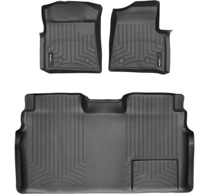 Коврики Weathertech Black для Ford F-150 (double cab)(mkXI)(no 4x4 shifter)(no air vents to 2 row)(4 fixing posts) 2010-2014, ціна: 12 894 грн.