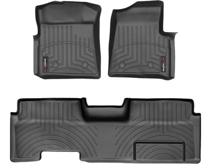 Коврики WeatherTech Black для Ford F-150 (mkXI)(extended cab)(no 4x4 shifter)(with full console)(no air vents to 2 row)(4 fixing posts) 2010-2014, цена: 13 915 грн.