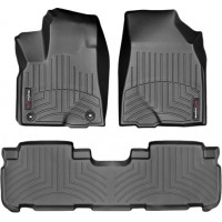 Коврики Weathertech Black для Toyota Highlander (mkIII)(1-2 row)(2 row bench seats) 2013→