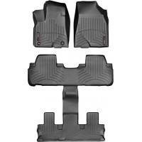 Коврики Weathertech Black для Toyota Highlander (not hybrid)(mkIII)(1-2-3 row)(2 row bucket seats) 2013→