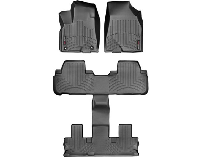 Коврики WeatherTech Black для Toyota Highlander (mkIII)(not hybrid)(1-2-3 row)(2 row bucket seats) 2013-2019, цена: 13 472 грн.
