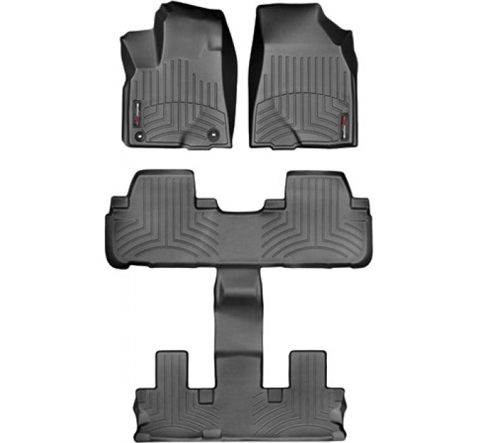 Коврики Weathertech Black для Toyota Highlander (not hybrid)(mkIII)(1-2-3 row)(2 row bucket seats) 2013→, ціна: 12 487 грн.