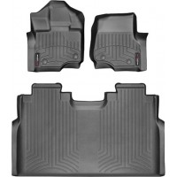 Коврики WeatherTech Black для Ford F-150 (mkXII)(double cab)(1 row bucket seats) 2015→