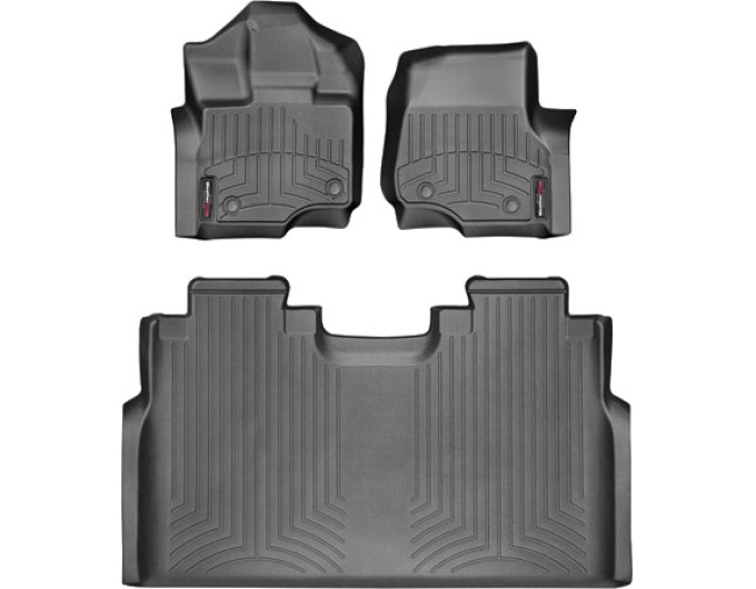 Коврики Weathertech Black для Ford F-150 (double cab)(mkXII)(1 row bucket seats) 2015→, ціна: 11 709 грн.