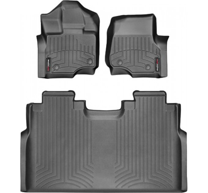 Коврики Weathertech Black для Ford F-150 (double cab)(mkXII)(1 row bucket seats) 2015→, ціна: 12 487 грн.