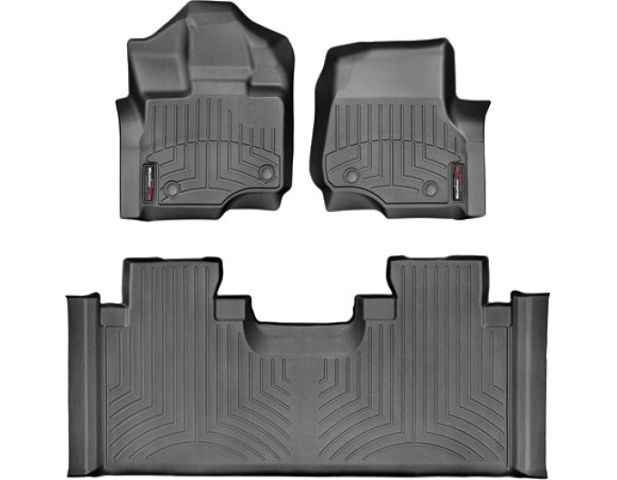 Коврики Weathertech Black для Ford F-150 (extended cab)(mkXII)(1 row bucket seats) 2015→, ціна: 13 472 грн.