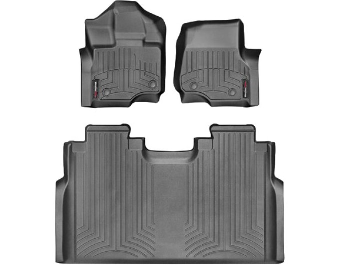 Коврики WeatherTech Black для Ford F-150 (mkXII)(double cab)(1 row - 2pcs.)(1 row bench seats) 2015→, цена: 13 472 грн.