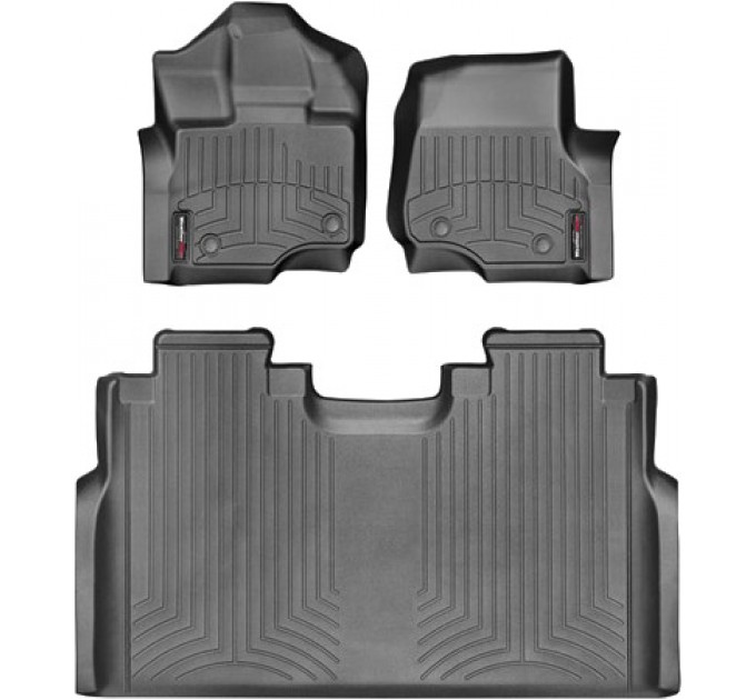 Коврики Weathertech Black для Ford F-150 (double cab)(mkXII)(1 row - 2pcs.)(1 row bench seats) 2015→, ціна: 12 487 грн.