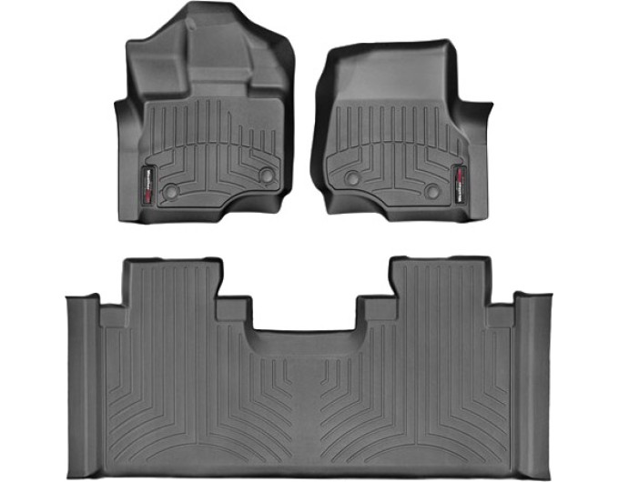 Коврики WeatherTech Black для Ford F-150 (mkXII)(extended cab)(1 row - 2pcs.)(1 row bench seats) 2015→, цена: 13 472 грн.