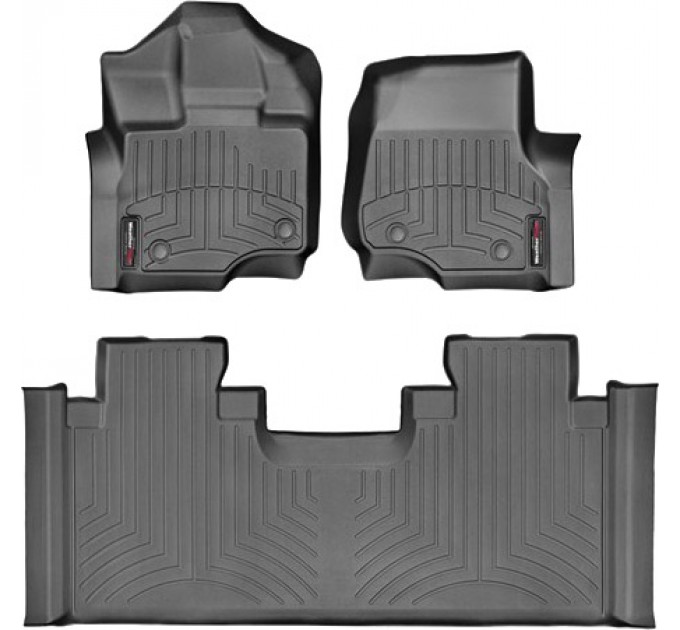 Коврики WeatherTech Black для Ford F-150 (mkXII)(extended cab)(1 row - 2pcs.)(1 row bench seats) 2015→, цена: 12 487 грн.