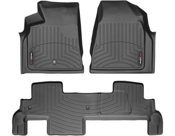 Коврики WeatherTech Black для GMC Acadia; Buick Enclave (mkI)(1 fixing post)(1-2 row)(2 row bench seats) 2007-2008, цена: 11 709 грн.