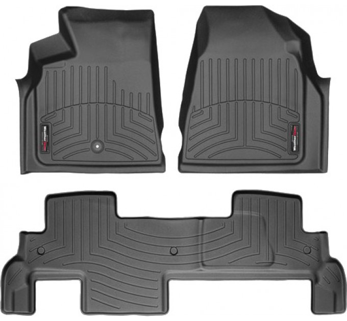 Коврики WeatherTech Black для GMC Acadia; Buick Enclave (mkI)(1 fixing post)(1-2 row)(2 row bench seats) 2007-2008, цена: 10 849 грн.