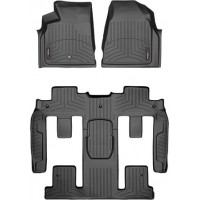 Коврики WeatherTech Black для GMC Acadia; Buick Enclave (mkI)(1 fixing post)(1-2-3 row)(2 row bucket seats) 2007-2008