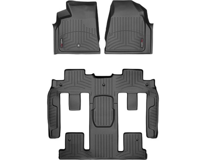 Коврики WeatherTech Black для GMC Acadia; Buick Enclave (mkI)(1 fixing post)(1-2-3 row)(2 row bucket seats) 2007-2008, цена: 13 472 грн.