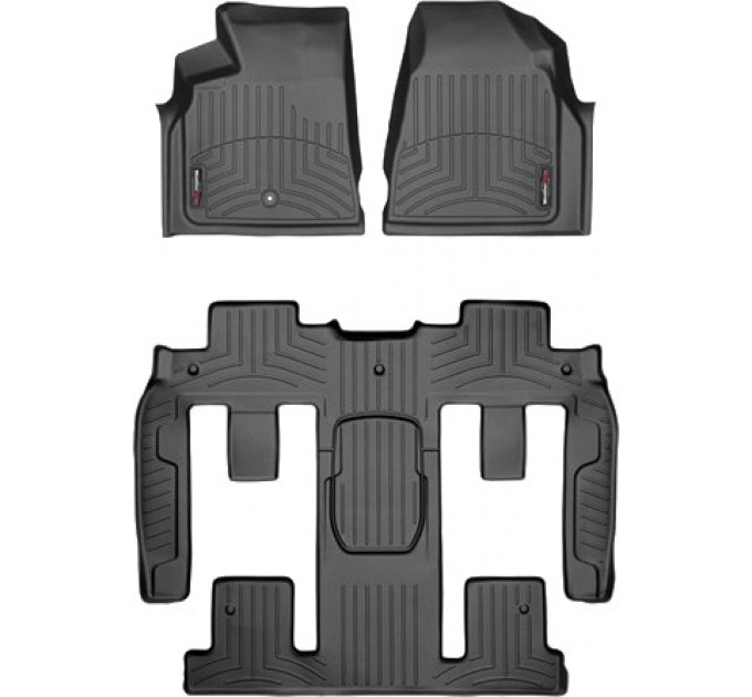 Коврики WeatherTech Black для GMC Acadia; Buick Enclave (mkI)(1 fixing post)(1-2-3 row)(2 row bucket seats) 2007-2008, цена: 12 487 грн.