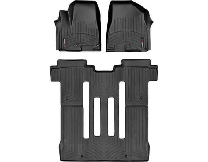 Коврики WeatherTech Black для Kia Carnival/Sedona (mkIII)(1-2-3 row)(2 row Removable Centre Seat)(no rear entertainment system) 2015→, цена: 13 607 грн.