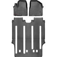 Коврики Weathertech Black для Kia Carnival/Sedona (mkIII)(1-2-3 row)(2 row First Class Lounge Seats)(no rear entertainment system) 2015→