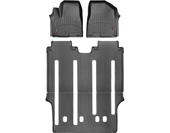 Коврики WeatherTech Black для Kia Carnival/Sedona (mkIII)(1-2-3 row)(2 row First Class Lounge Seats)(no rear entertainment system) 2015→, цена: 14 054 грн.
