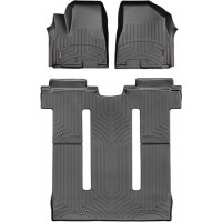 Коврики Weathertech Black для Kia Carnival/Sedona (mkIII)(1-2-3 row)(2 row Slide-N-Stow)(no rear entertainment system) 2015→