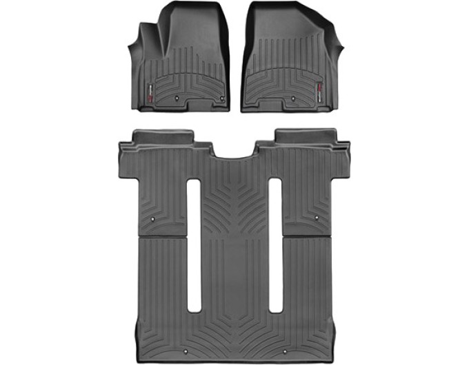 Коврики WeatherTech Black для Kia Carnival/Sedona (mkIII)(1-2-3 row)(2 row Slide-N-Stow)(no rear entertainment system) 2015→, цена: 13 607 грн.