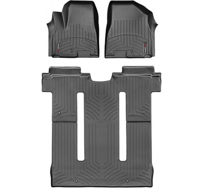 Коврики Weathertech Black для Kia Carnival/Sedona (mkIII)(1-2-3 row)(2 row Slide-N-Stow)(no rear entertainment system) 2015→, ціна: 12 487 грн.