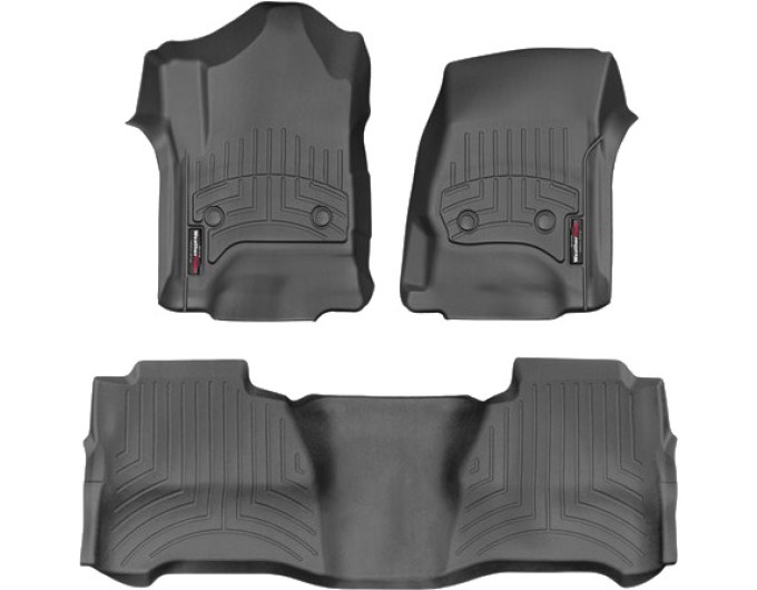 Коврики Weathertech Black для Chevrolet Silverado (double cab)(mkIII)(with 4x4 shifter)(with short console)(not extended 2 row) 2014→, ціна: 11 488 грн.
