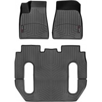 Коврики WeatherTech Black для Tesla Model X (mkI)(6 seats no console)(1-2-3 row) 18/10/2016-2020