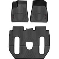 Коврики WeatherTech Black для Tesla Model X (mkI)(6 seats with console)(1-2-3 row) 18/10/2016-2020