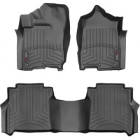 Коврики Weathertech Black для Nissan Titan XD (double cab)(mkII)(1 row bucket seats)(with organizer under 2 row) 2016→