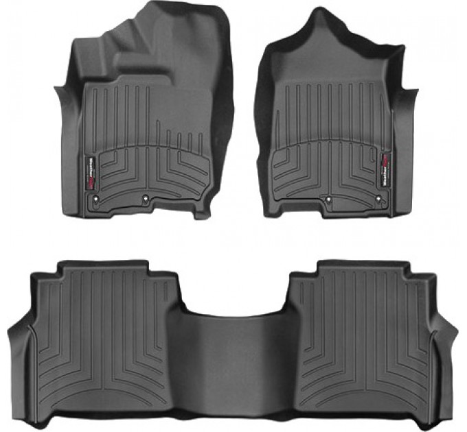 Коврики Weathertech Black для Nissan Titan XD (double cab)(mkII)(1 row bucket seats)(with organizer under 2 row) 2016→, ціна: 10 849 грн.