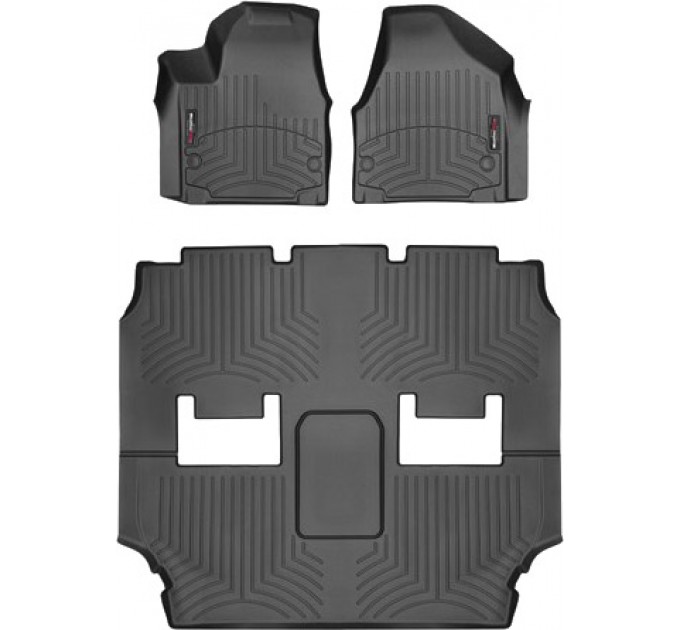 Коврики WeatherTech Black для Chrysler Pacifica (mkII)(not hybrid)(Touring Trim)(2 row - 3 seat bench or 2 row - bucket seats)(1-2-3 row) 2016→, цена: 12 487 грн.