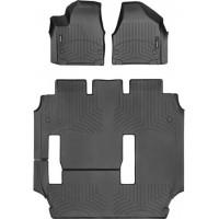 Коврики Weathertech Black для Chrysler Pacifica (mkII)(not hybrid)(2 row bench seats)(1-2-3 row) 2016-2019