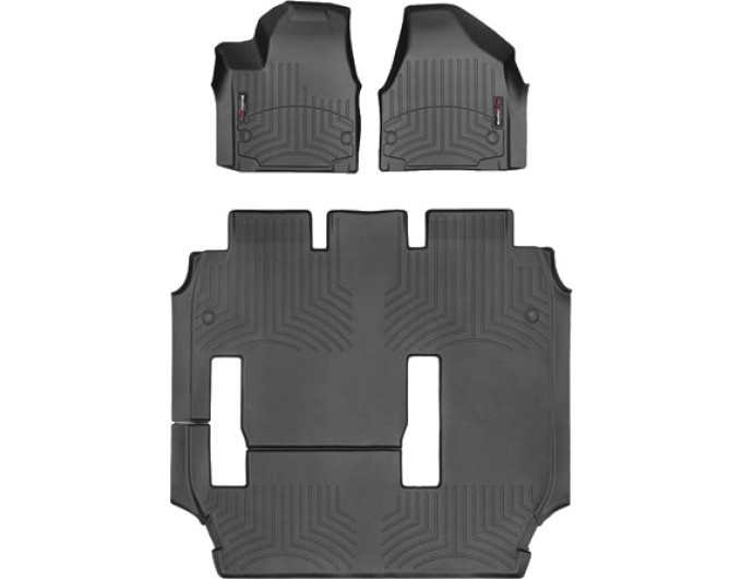 Коврики WeatherTech Black для Chrysler Pacifica (mkII)(not hybrid)(2 row - 2 seat bench)(1-2-3 row) 2016-2020, цена: 13 472 грн.