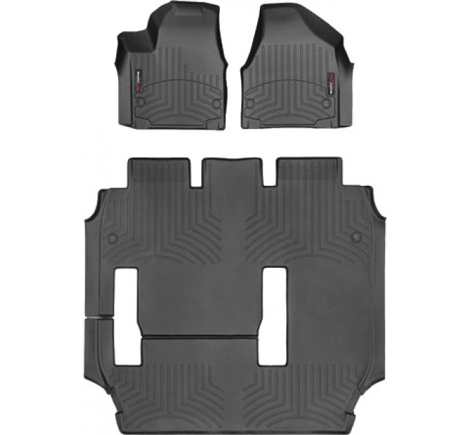 Коврики Weathertech Black для Chrysler Pacifica (mkII)(not hybrid)(2 row bench seats)(1-2-3 row) 2016-2019, ціна: 12 487 грн.