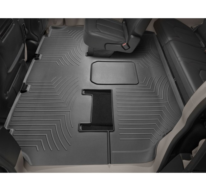 Коврики Weathertech Black для Chrysler Pacifica (mkII)(not hybrid)(7 seats - 2 row bucket seats or 8 seats - 2 row bench seats)(1-2-3 row) 2016→, ціна: 12 487 грн.