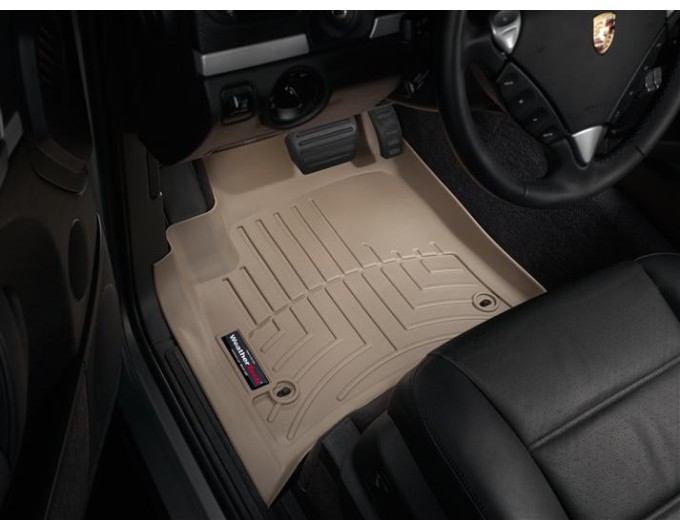 Коврики WeatherTech Beige для Volkswagen Touareg (mkI); Porsche Cayenne (mkI)(4 oval fixings)(1 row) 2002-2008, цена: 7 167 грн.