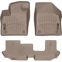 Коврики Weathertech Beige для Volkswagen Atlas (mkI)(4 fixings)(2 row bench seats)(1-2 row) 2017→