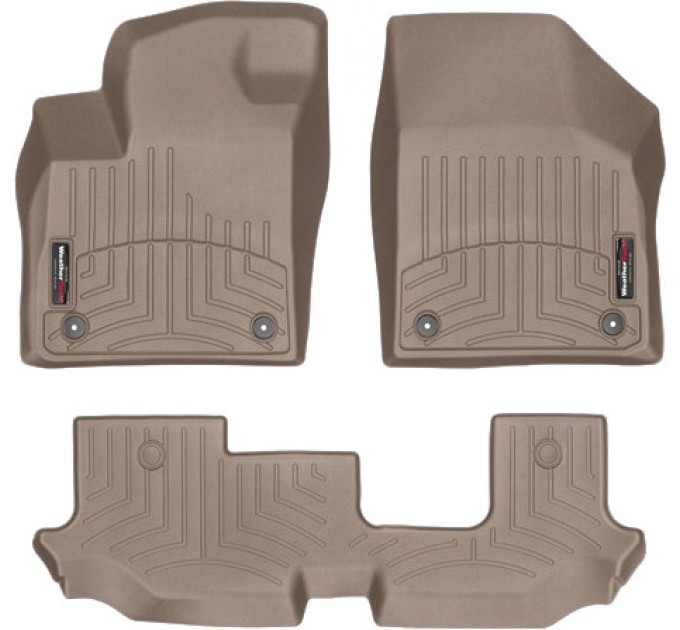 Коврики WeatherTech Beige для Volkswagen Atlas (mkI)(4 fixings)(2 row bench seats)(1-2 row) 2017→, цена: 10 779 грн.