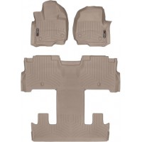 Коврики Weathertech Beige для Ford Expedition Max; Lincoln Navigator L (mkIV)(1-2-3 row)(2 row bucket seats) 2018→