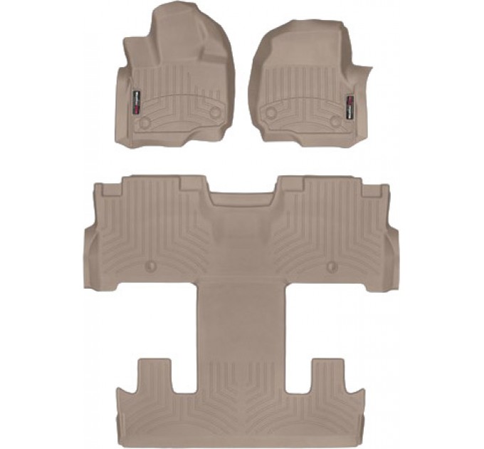 Коврики WeatherTech Beige для Ford Expedition Max; Lincoln Navigator L (mkIV)(1-2-3 row)(2 row bucket seats) 2018-2020, цена: 12 640 грн.