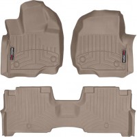 Коврики WeatherTech Beige для Lincoln Navigator / Navigator L (mkIV)(1-2 row)(2 row bucket with console) 2018-2020