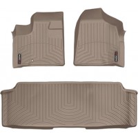 Коврики WeatherTech Beige для Dodge Grand Caravan (mkV)(1-2 row)(2 row bench)(no Stow & Go or Swivel & Go seats) 2008-2011