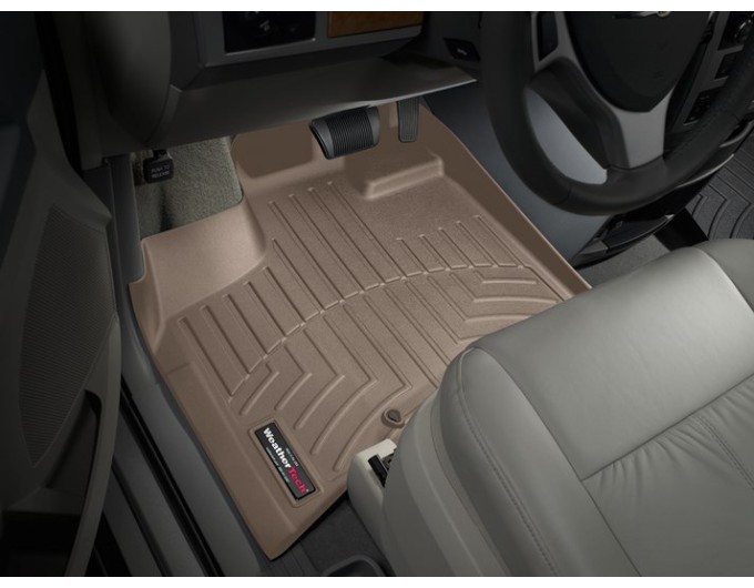 Коврики WeatherTech Beige для Dodge Grand Caravan (mkV); Chrysler Grand Voyager (mkV); Volkswagen Routan (mkI)(2 row bucket Swivel & Go seats)(1-2 row) 2008-2011, цена: 11 709 грн.