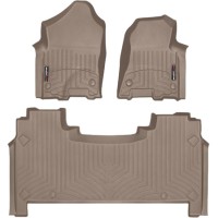 Коврики Weathertech Beige для Dodge Ram (crew cab)(mkV)(1 row bucket seats)(with storage under 2 row) 2019→