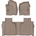 Коврики WeatherTech Beige для Chevrolet Silverado (mkIV); GMC Sierra (mkV)(crew cab)(1 row bucket)(with storage under 2 row) 2019→, цена: 13 915 грн.