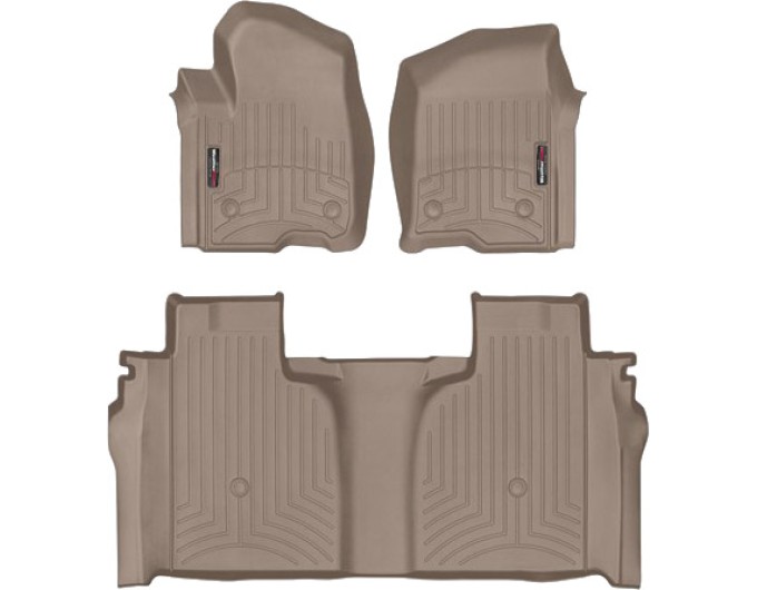 Коврики WeatherTech Beige для Chevrolet Silverado (mkIV); GMC Sierra (mkV)(crew cab)(1 row bucket)(with storage under 2 row) 2019→, цена: 13 915 грн.