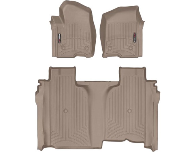 Коврики WeatherTech Beige для Chevrolet Silverado (mkIV); GMC Sierra (mkV)(crew cab)(1 row bucket)(no storage under 2 row) 2019→, цена: 13 915 грн.