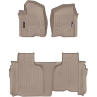 Коврики WeatherTech Beige для Chevrolet Silverado (mkIV); GMC Sierra (mkV)(double cab)(1 row bucket)(no storage under 2 row) 2019→