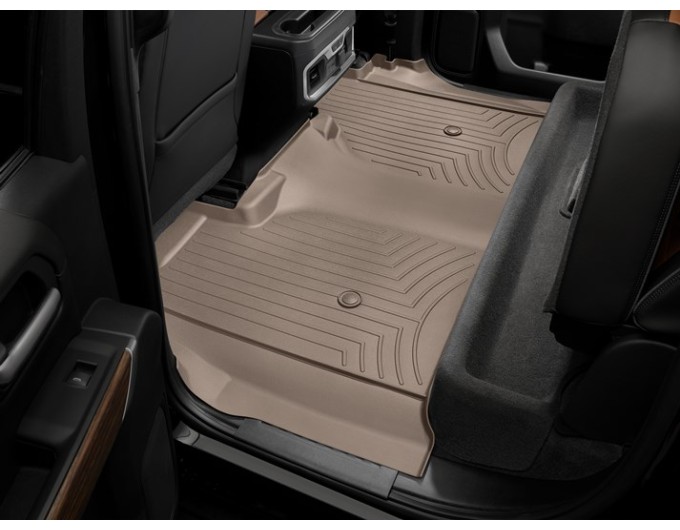 Коврики WeatherTech Beige для Chevrolet Silverado (mkIV); GMC Sierra (mkV)(crew cab)(1 row bucket)(with storage under 2 row) 2019→, цена: 13 915 грн.
